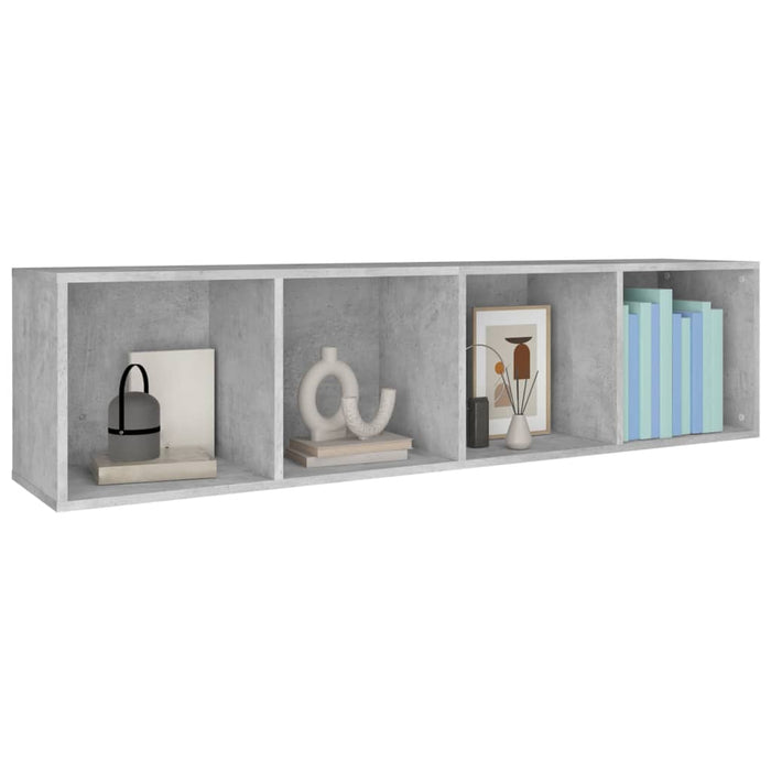 Bibliotecă/Dulap TV, gri beton, 36x30x143 cm, lemn prelucrat - WALTI WALTI