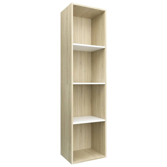 Bibliotecă/Dulap TV alb/stejar sonoma 36x30x143cm lemn compozit - WALTI WALTI