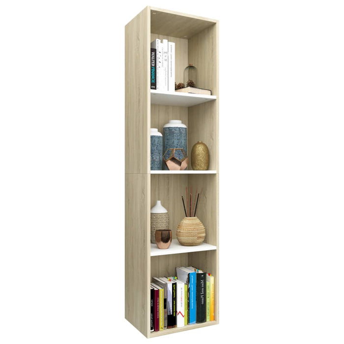 Bibliotecă/Dulap TV alb/stejar sonoma 36x30x143cm lemn compozit - WALTI WALTI