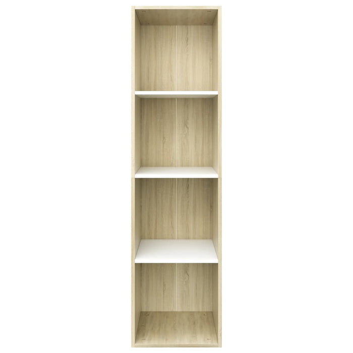 Bibliotecă/Dulap TV alb/stejar sonoma 36x30x143cm lemn compozit - WALTI WALTI