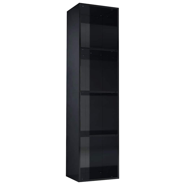 Bibliotecă/Comodă TV, negru extralucios, 36x30x143 cm, PAL WALTI