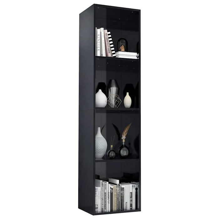 Bibliotecă/Comodă TV, negru extralucios, 36x30x143 cm, PAL WALTI
