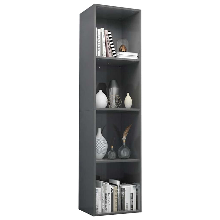 Bibliotecă/Comodă TV, gri extralucios, 36x30x143 cm, PAL WALTI