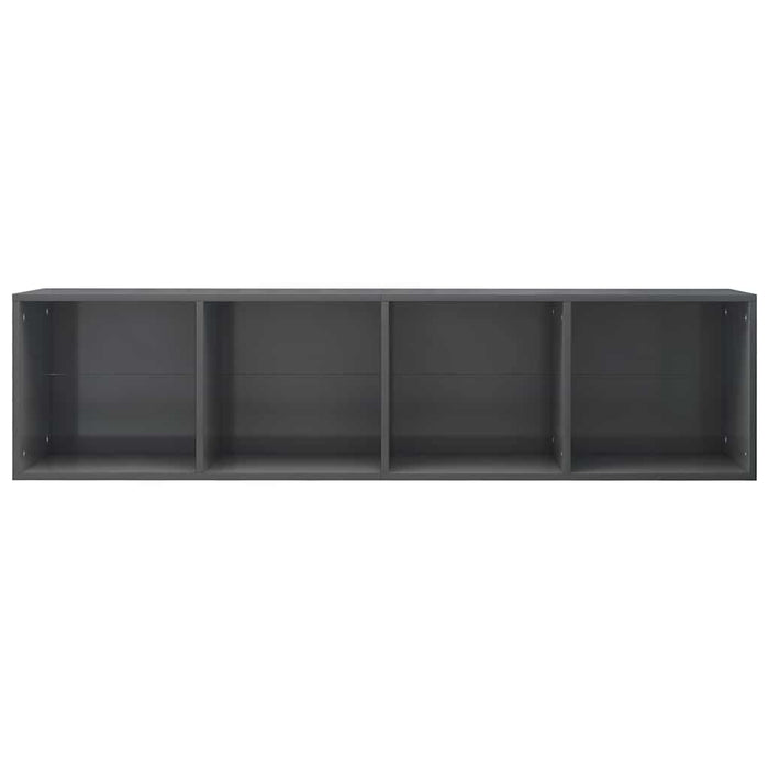 Bibliotecă/Comodă TV, gri extralucios, 36x30x143 cm, PAL WALTI