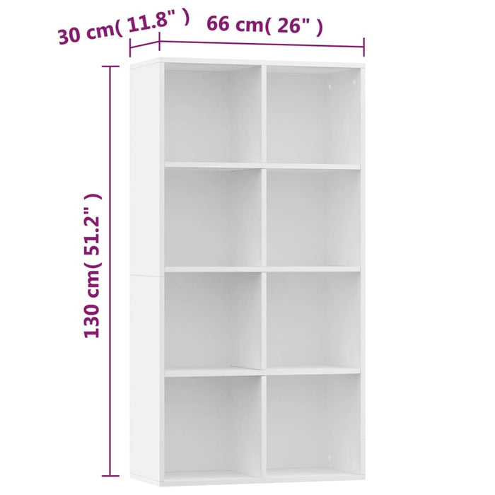 Bibliotecă/Dulap, alb, 66x30x130 cm, lemn prelucrat - WALTI WALTI