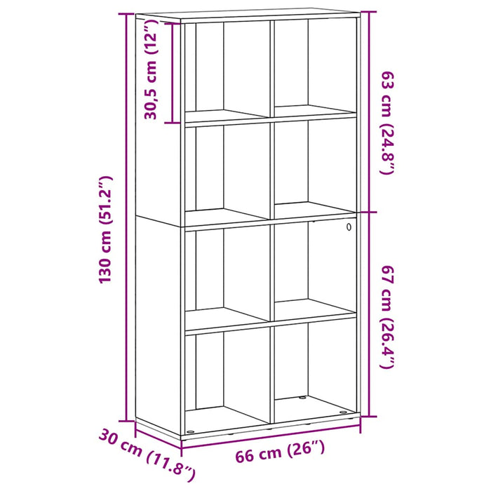 Bibliotecă/Dulap, stejar sonoma, 66x30x130 cm, lemn prelucrat WALTI