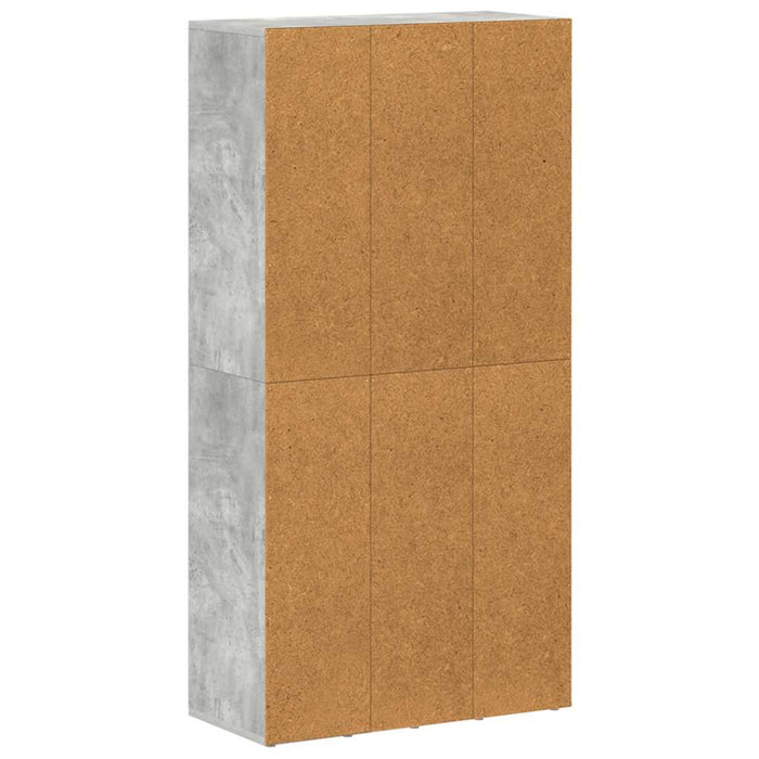 Bibliotecă/Dulap, gri beton, 66x30x130 cm, lemn prelucrat WALTI