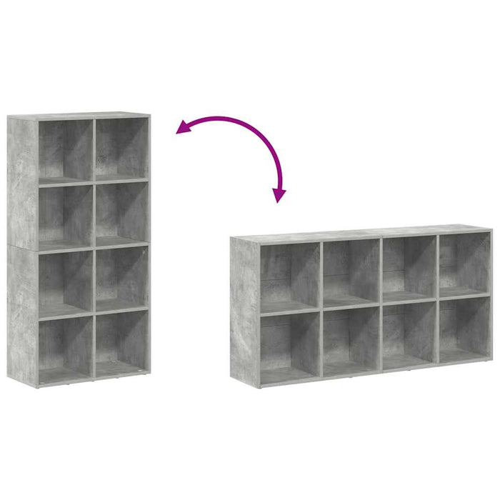 Bibliotecă/Dulap, gri beton, 66x30x130 cm, lemn prelucrat WALTI