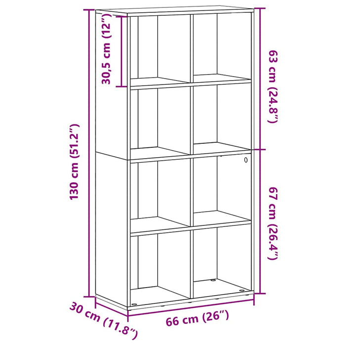 Bibliotecă/Dulap, gri beton, 66x30x130 cm, lemn prelucrat WALTI