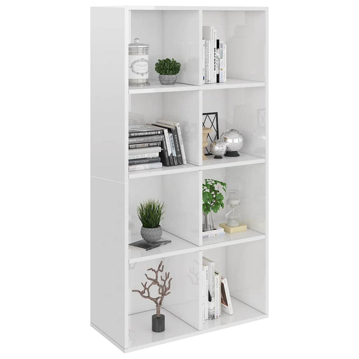 Bibliotecă/Dulap, alb extralucios, 66x30x130 cm, lemn prelucrat WALTI