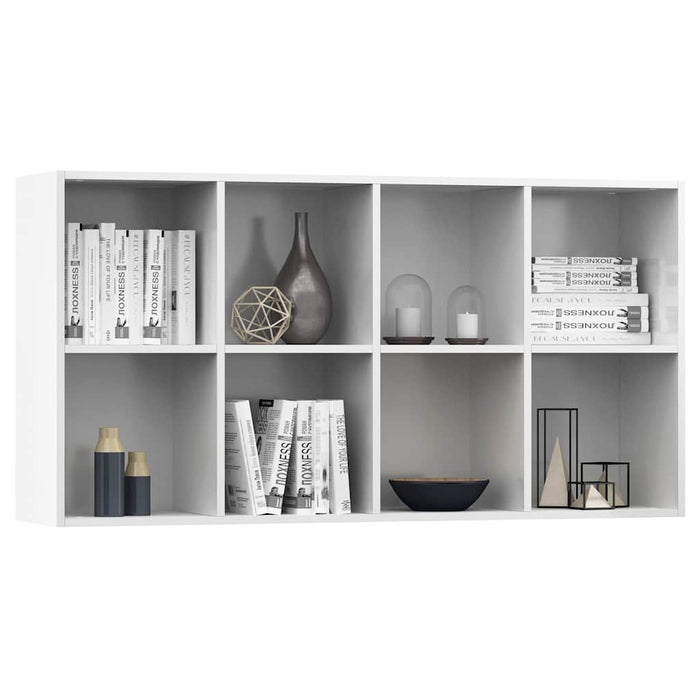 Bibliotecă/Dulap, alb extralucios, 66x30x130 cm, lemn prelucrat WALTI