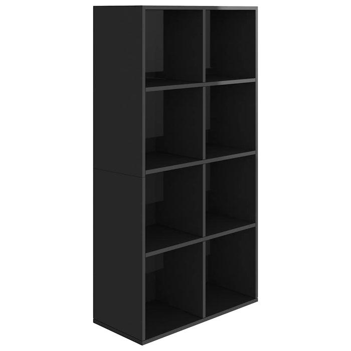 Bibliotecă/Servantă, negru extralucios, 66x30x130 cm, PAL WALTI