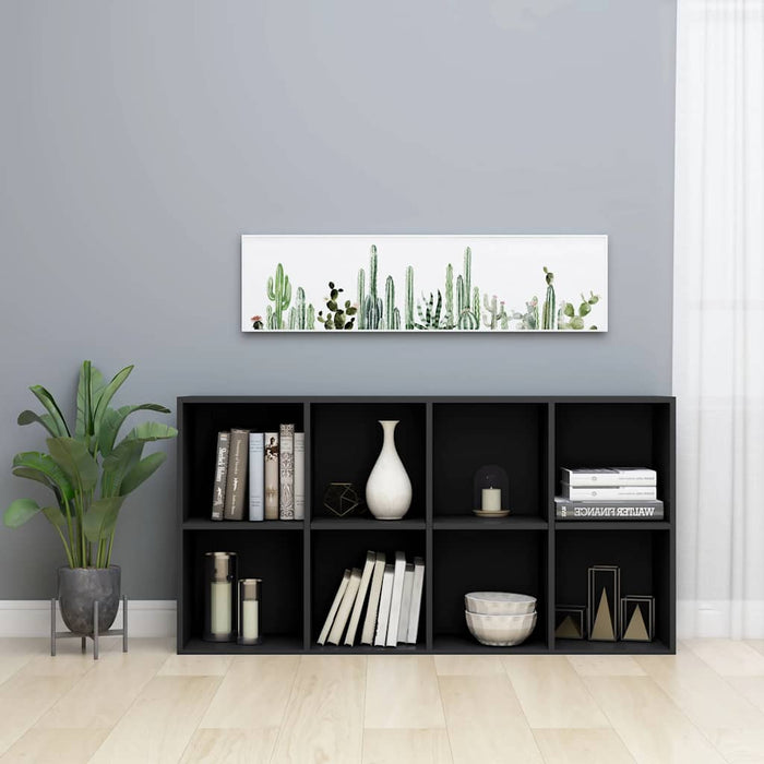 Bibliotecă/Servantă, negru extralucios, 66x30x130 cm, PAL WALTI