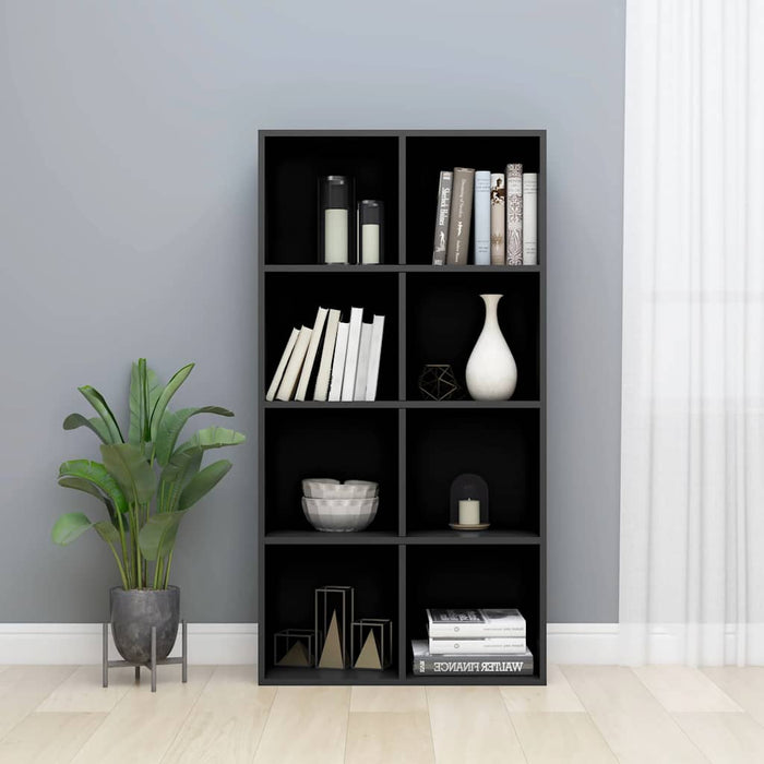 Bibliotecă/Servantă, negru extralucios, 66x30x130 cm, PAL WALTI