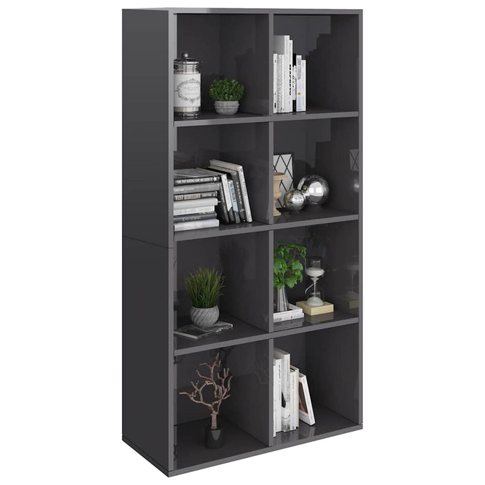 Bibliotecă/Servantă, gri extralucios, 66x30x130 cm, PAL WALTI