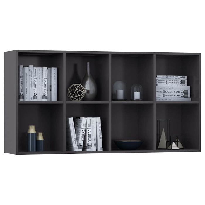 Bibliotecă/Servantă, gri extralucios, 66x30x130 cm, PAL WALTI