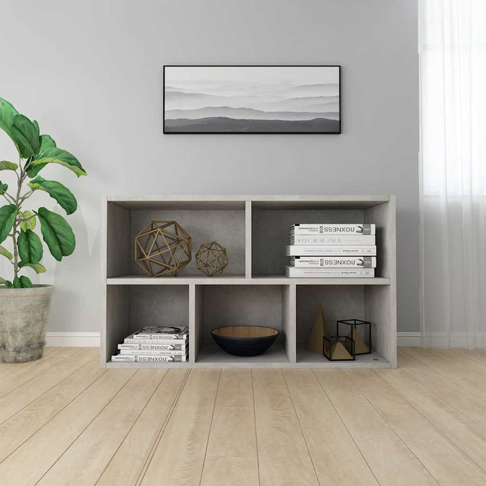 Bibliotecă/Dulap, gri beton, 50x25x80 cm, lemn prelucrat - WALTI WALTI
