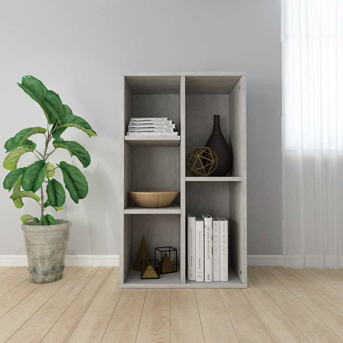 Bibliotecă/Dulap, gri beton, 50x25x80 cm, lemn prelucrat - WALTI WALTI