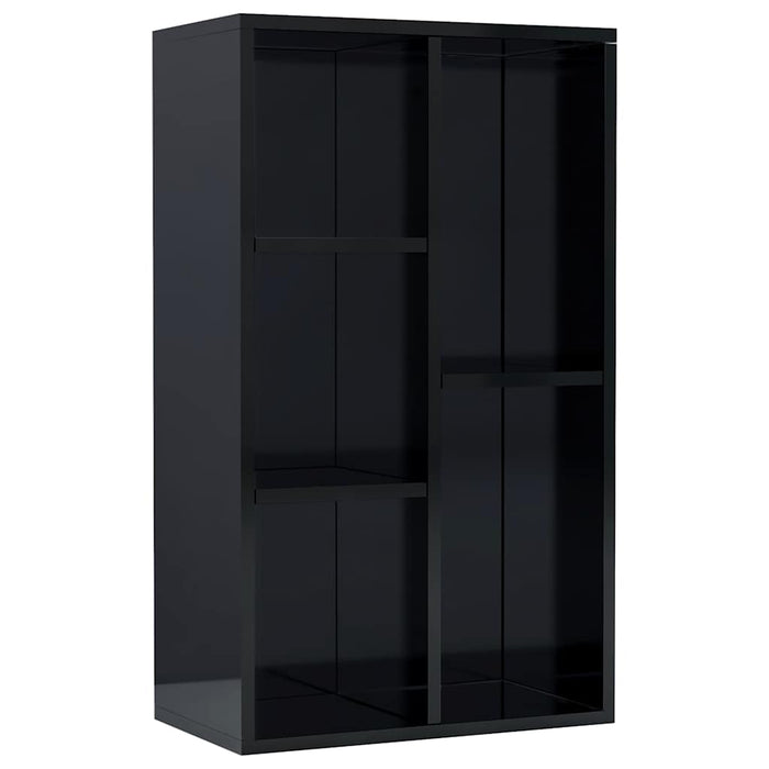 Bibliotecă/Servantă, negru extralucios, 50x25x80 cm, PAL WALTI