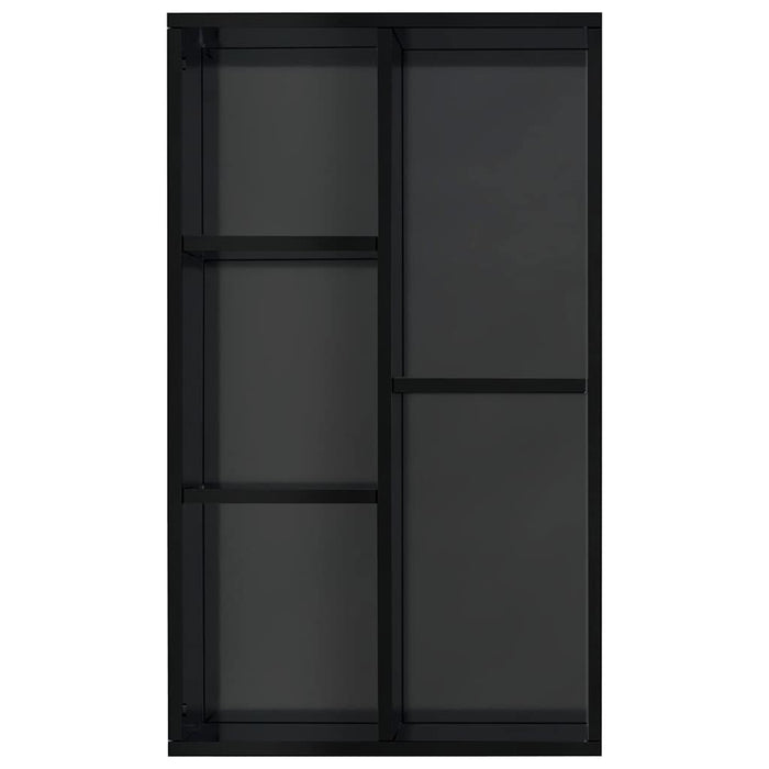 Bibliotecă/Servantă, negru extralucios, 50x25x80 cm, PAL WALTI