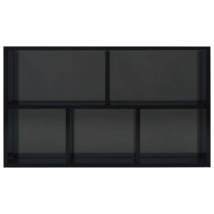Bibliotecă/Servantă, negru extralucios, 50x25x80 cm, PAL WALTI