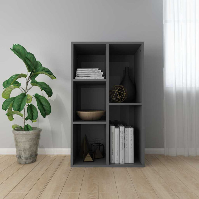 Bibliotecă/Servantă, gri extralucios, 50x25x80 cm, PAL WALTI