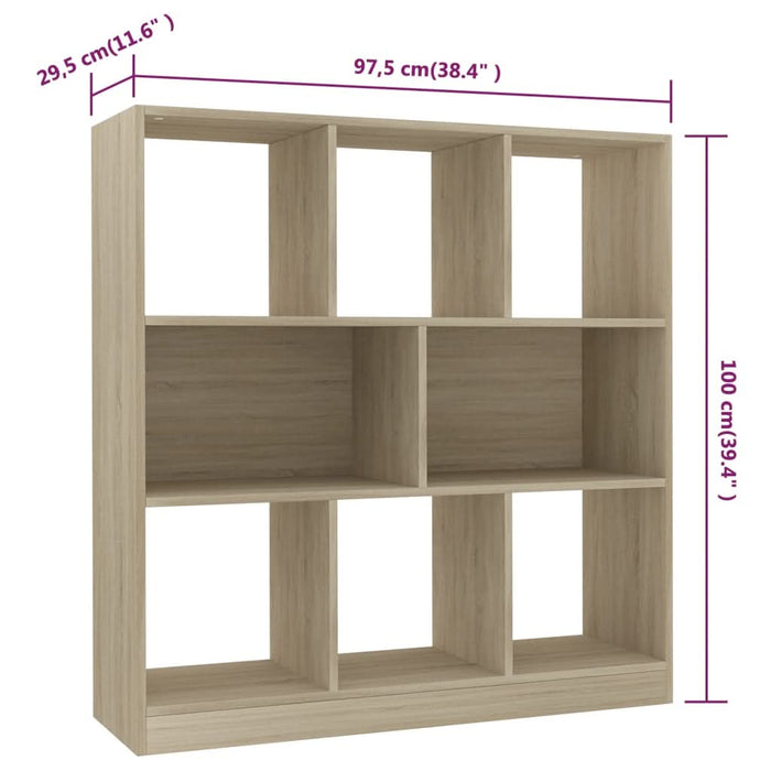 Bibliotecă, stejar sonoma, 97,5x29,5x100 cm, lemn prelucrat - WALTI WALTI