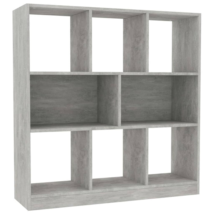 Bibliotecă, gri beton, 97,5x29,5x100 cm, lemn prelucrat - WALTI WALTI