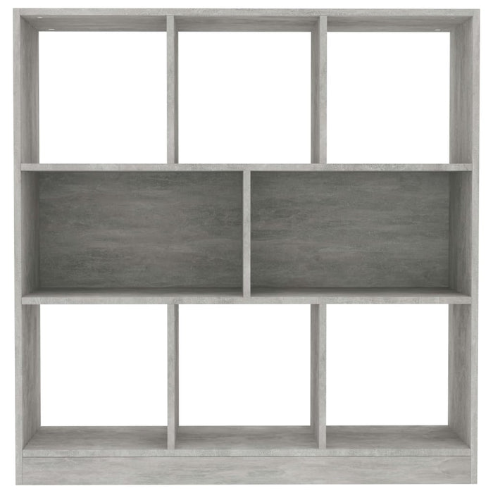 Bibliotecă, gri beton, 97,5x29,5x100 cm, lemn prelucrat - WALTI WALTI