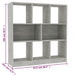Bibliotecă, gri beton, 97,5x29,5x100 cm, lemn prelucrat - WALTI WALTI