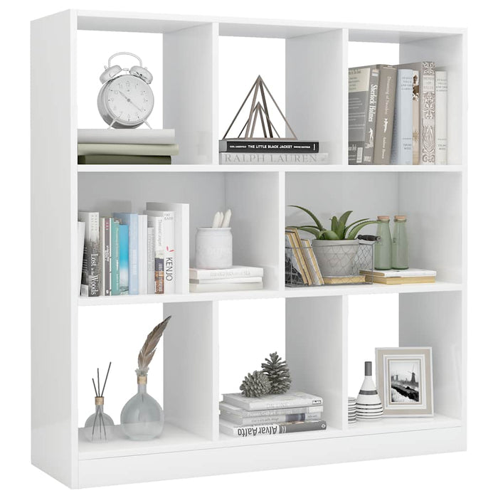 Bibliotecă, alb extralucios, 97,5x29,5x100 cm, lemn prelucrat WALTI