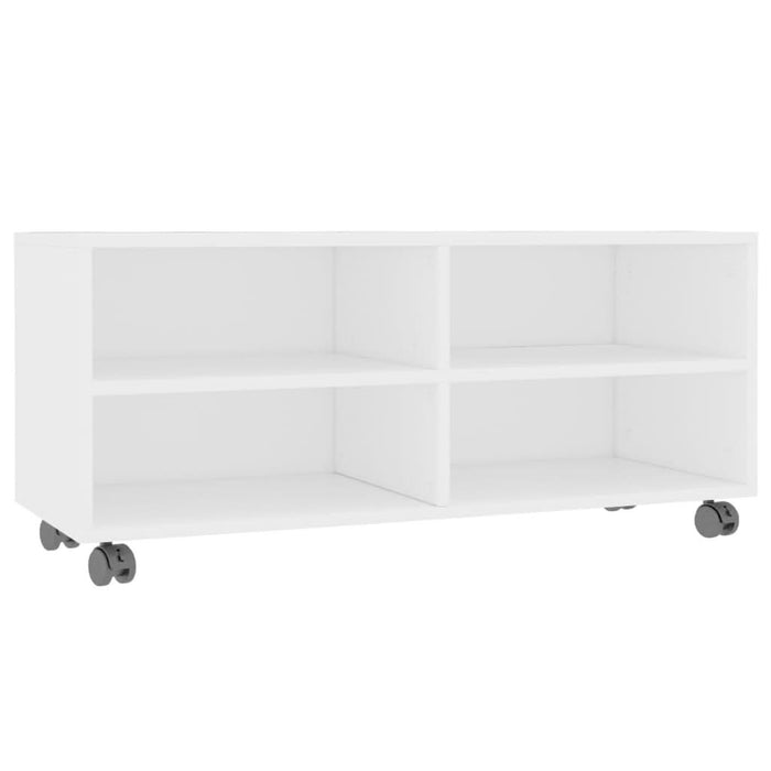 Dulap TV cu rotile, alb, 90x35x35, lemn prelucrat - WALTI WALTI