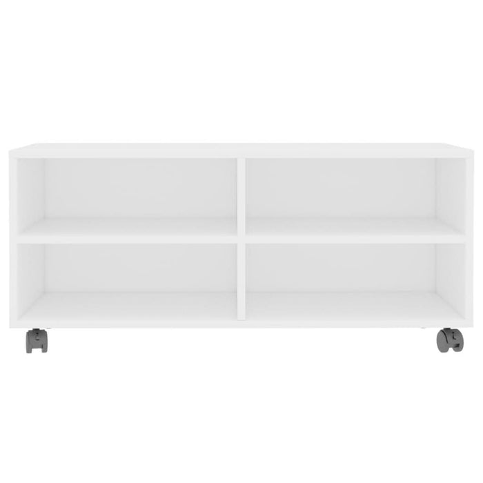 Dulap TV cu rotile, alb, 90x35x35, lemn prelucrat - WALTI WALTI