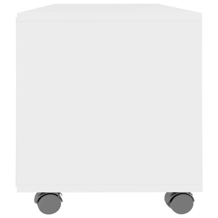 Dulap TV cu rotile, alb, 90x35x35, lemn prelucrat - WALTI WALTI