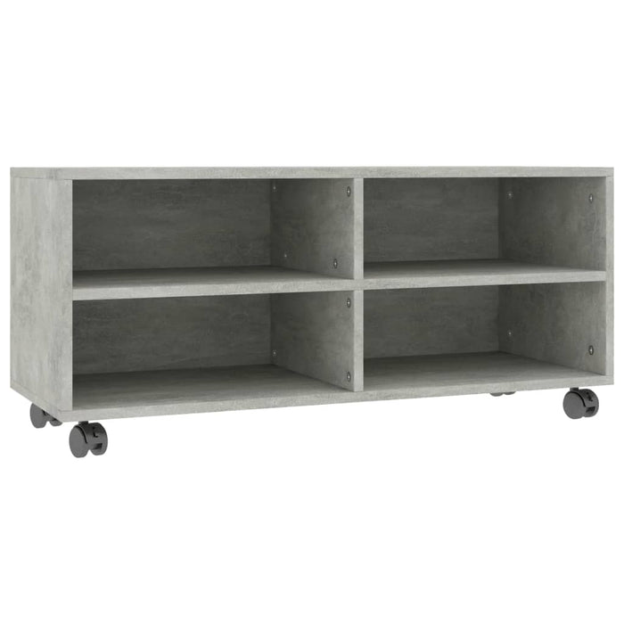 Dulap TV cu rotile, gri beton, 90x35x35, lemn prelucrat - WALTI WALTI