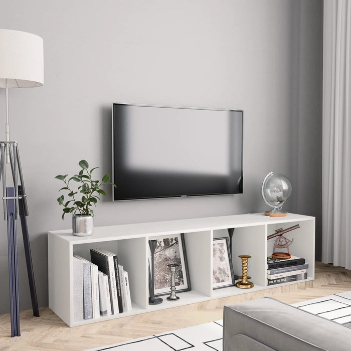 Bibliotecă/Comodă TV, alb, 143x30x36 cm - WALTI WALTI