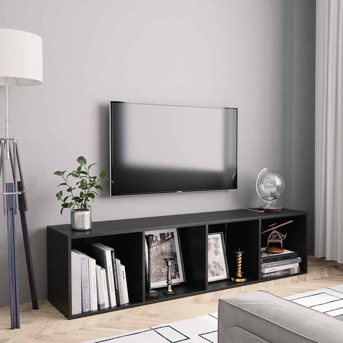 Bibliotecă/Comodă TV, negru, 143x30x36 cm WALTI
