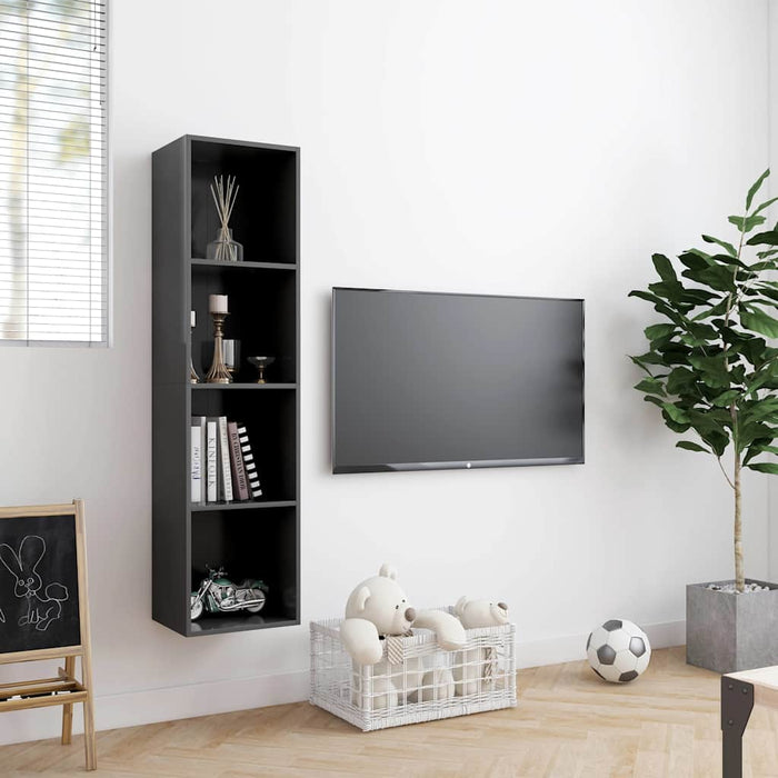 Bibliotecă/Comodă TV, gri, 143x30x36 cm WALTI