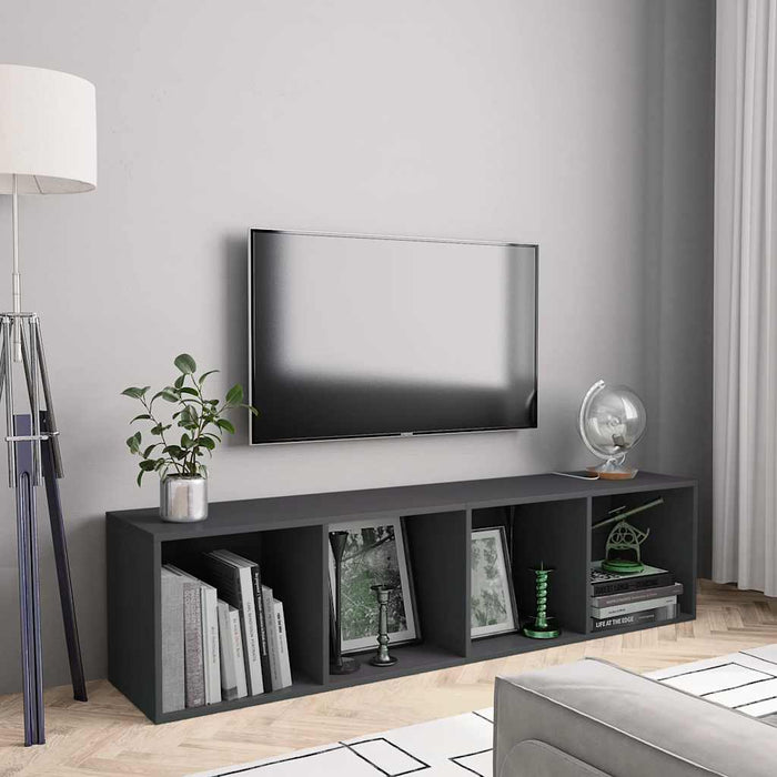 Bibliotecă/Comodă TV, gri, 143x30x36 cm WALTI