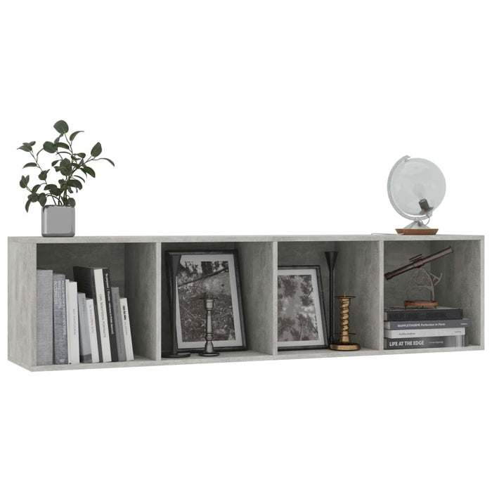 Bibliotecă/Comodă TV, gri beton, 143x30x36 cm - WALTI WALTI