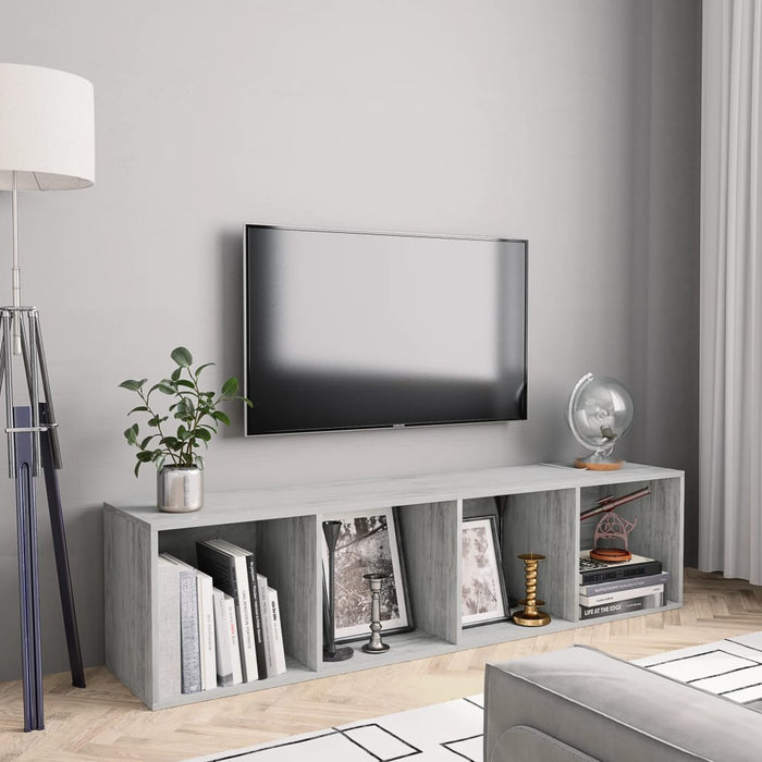 Bibliotecă/Comodă TV, gri beton, 143x30x36 cm - WALTI WALTI