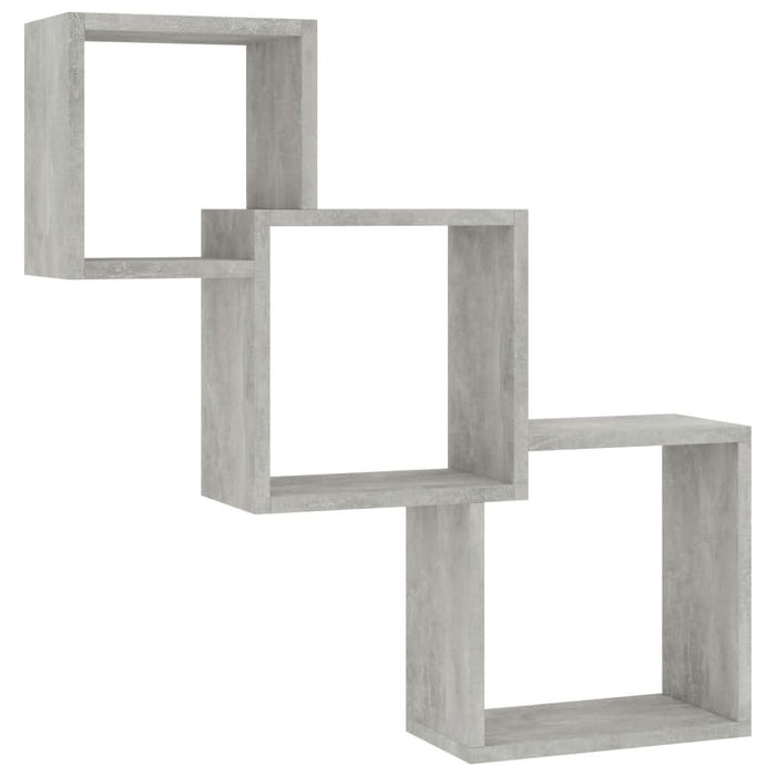 Rafturi de perete, cub, gri beton, 68x15x68 cm, lemn prelucrat - WALTI WALTI