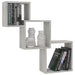 Rafturi de perete, cub, gri beton, 68x15x68 cm, lemn prelucrat - WALTI WALTI