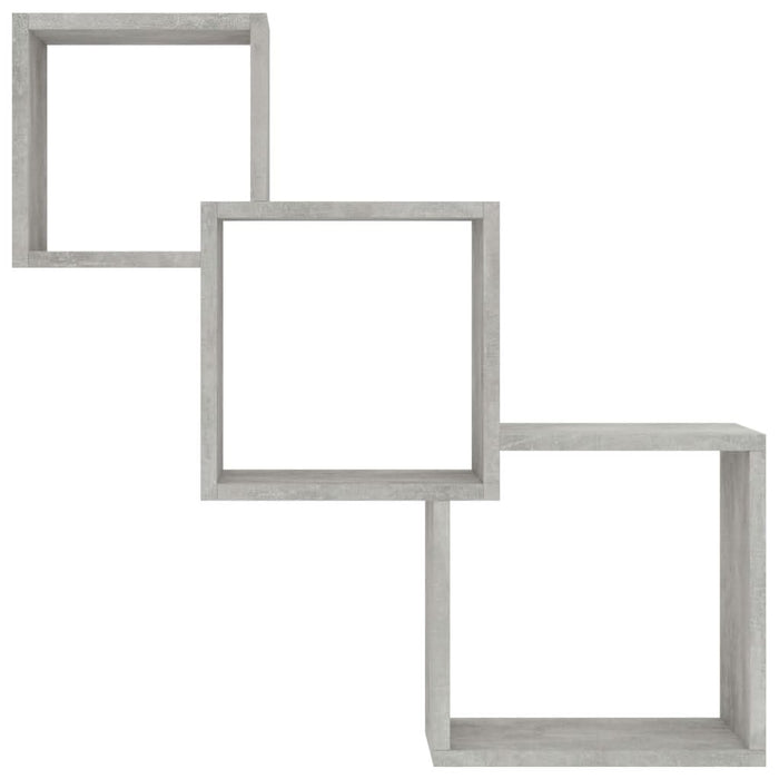 Rafturi de perete, cub, gri beton, 68x15x68 cm, lemn prelucrat - WALTI WALTI
