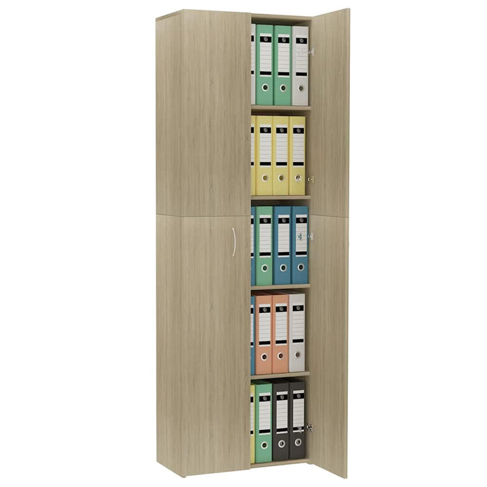 Dulap de birou, stejar sonoma, 60x32x190 cm, lemn prelucrat WALTI