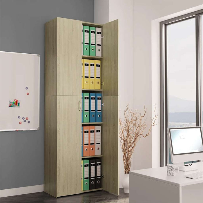 Dulap de birou, stejar sonoma, 60x32x190 cm, lemn prelucrat WALTI