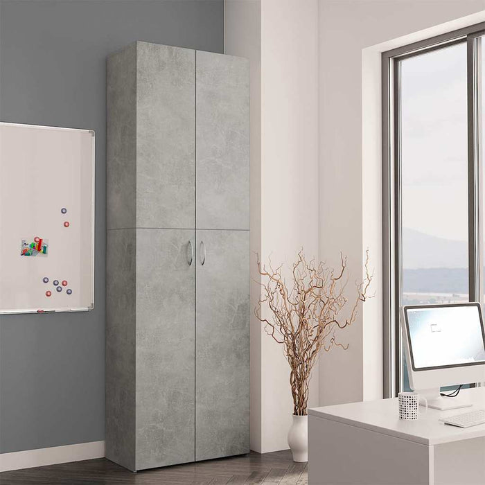 Dulap de birou, gri beton, 60x32x190 cm, lemn prelucrat WALTI