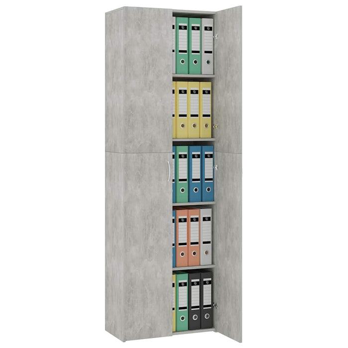 Dulap de birou, gri beton, 60x32x190 cm, lemn prelucrat WALTI