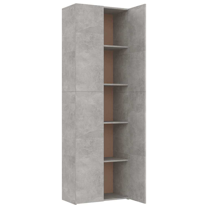 Dulap de birou, gri beton, 60x32x190 cm, lemn prelucrat WALTI