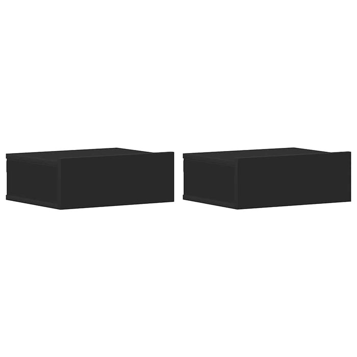 Noptiere suspendate, 2 buc., negru, 40x30x15 cm, lemn prelucrat WALTI